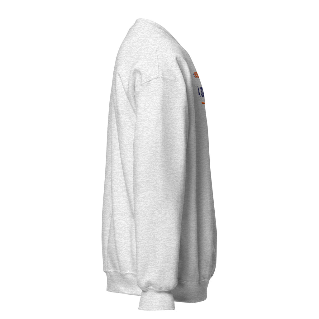 Never Pass a Joker embroidered mahjong sweatshirt in Ash, right view