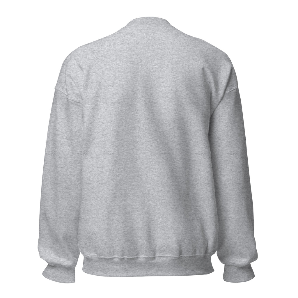 Never Pass a Joker embroidered mahjong sweatshirt in Sport Grey, back view
