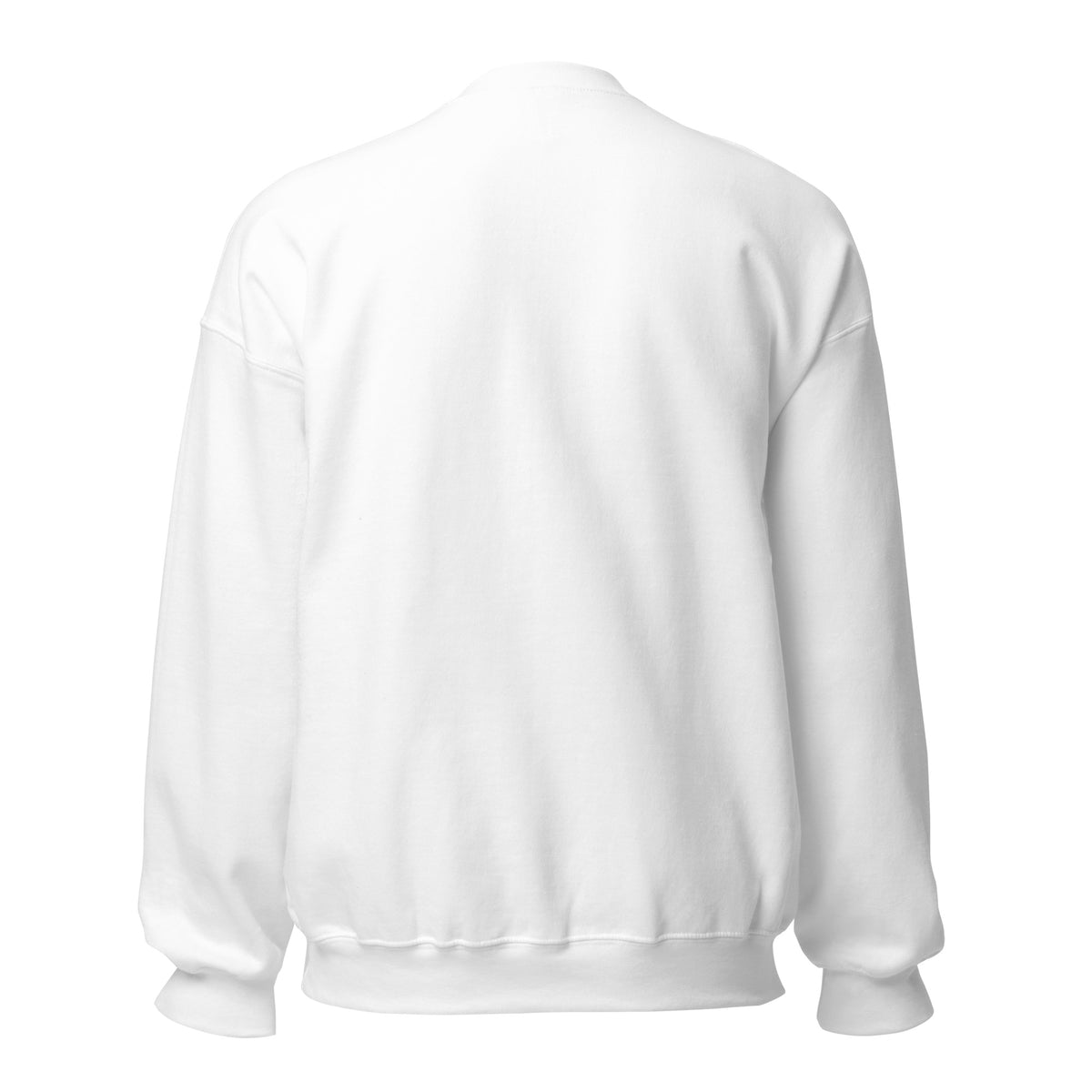 Never Pass a Joker embroidered mahjong sweatshirt in White, back view