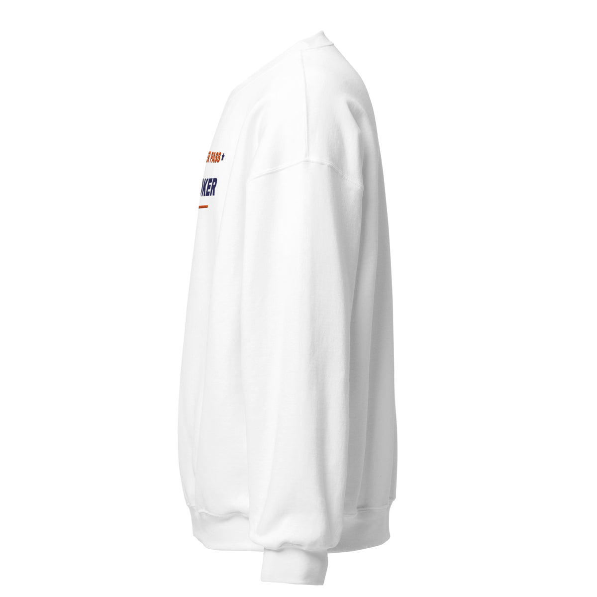 Never Pass a Joker embroidered mahjong sweatshirt in White, left view