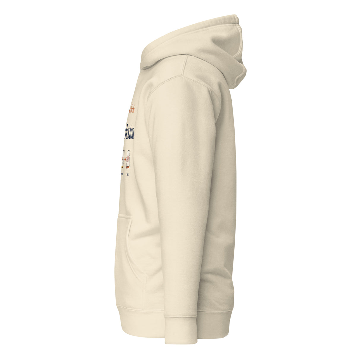 Here for the Charleston mahjong hoodie in Bone, left view