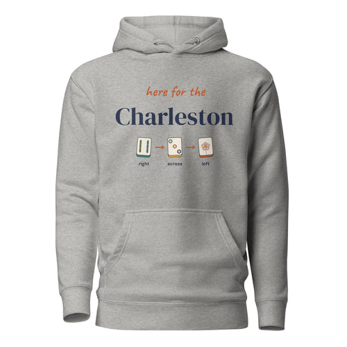 Here for the Charleston mahjong hoodie in Carbon Grey, front view