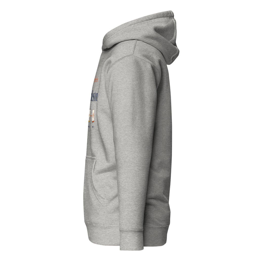 Here for the Charleston mahjong hoodie in Carbon Grey, left view
