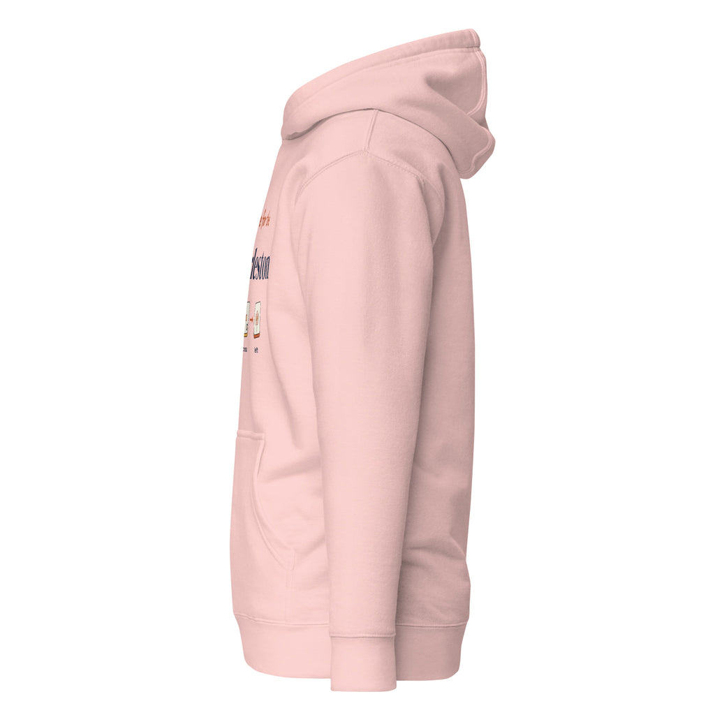 Here for the Charleston mahjong hoodie in Light Pink, left view