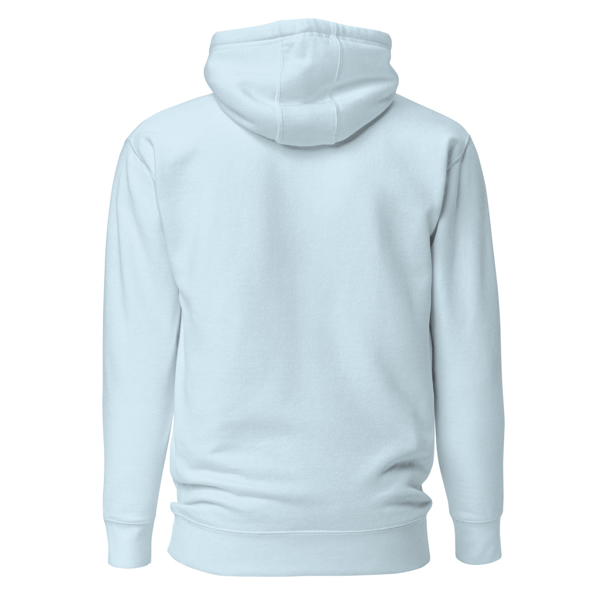 Here for the Charleston mahjong hoodie in Sky Blue, back view