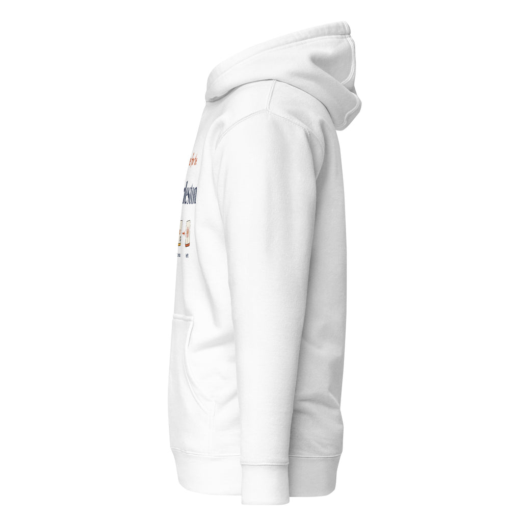 Here for the Charleston mahjong hoodie in White, left view