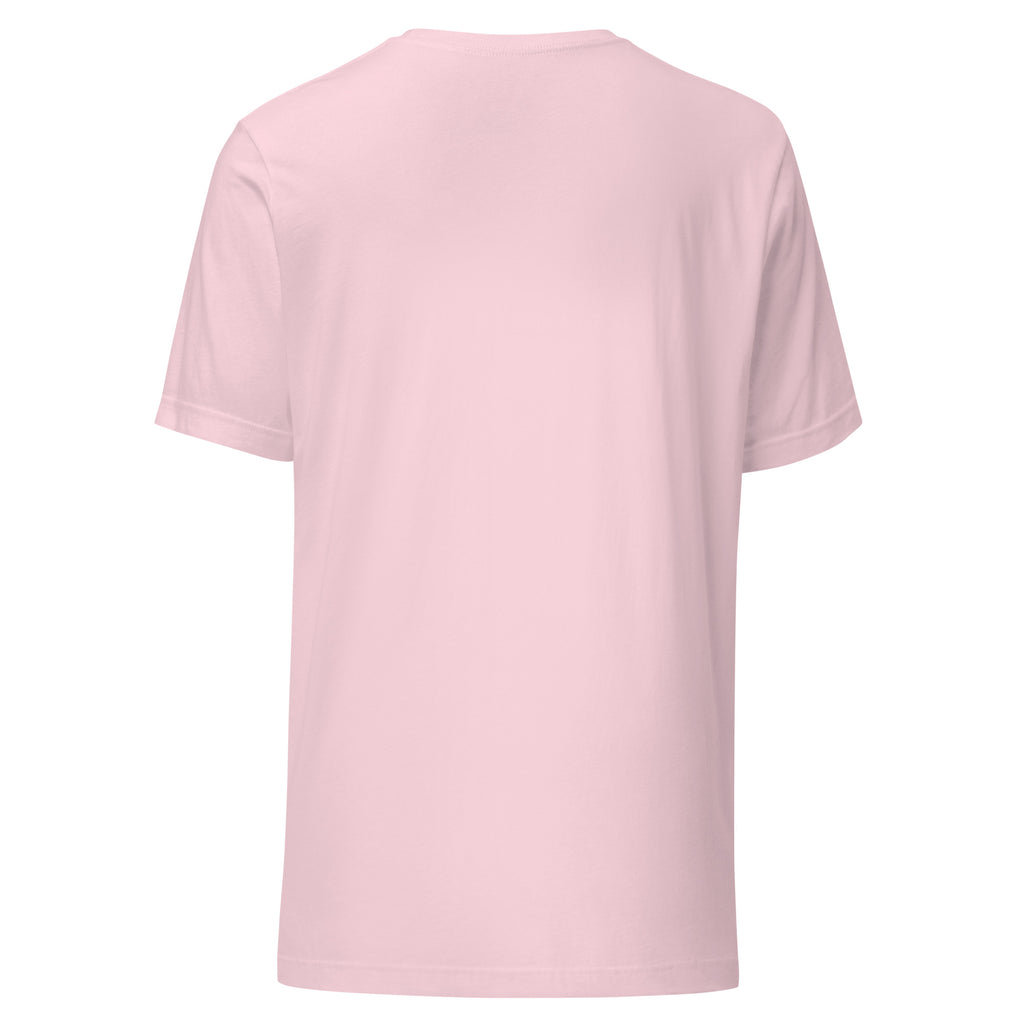 Joker Hoarder funny mahjong t-shirt in soft pink, back view (blank back)