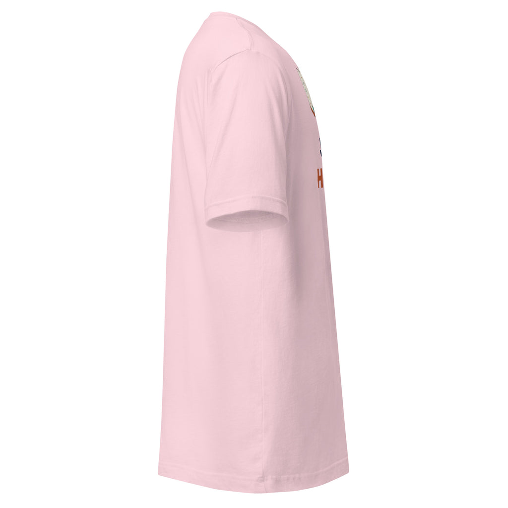 Joker Hoarder funny mahjong t-shirt in soft pink, right side view