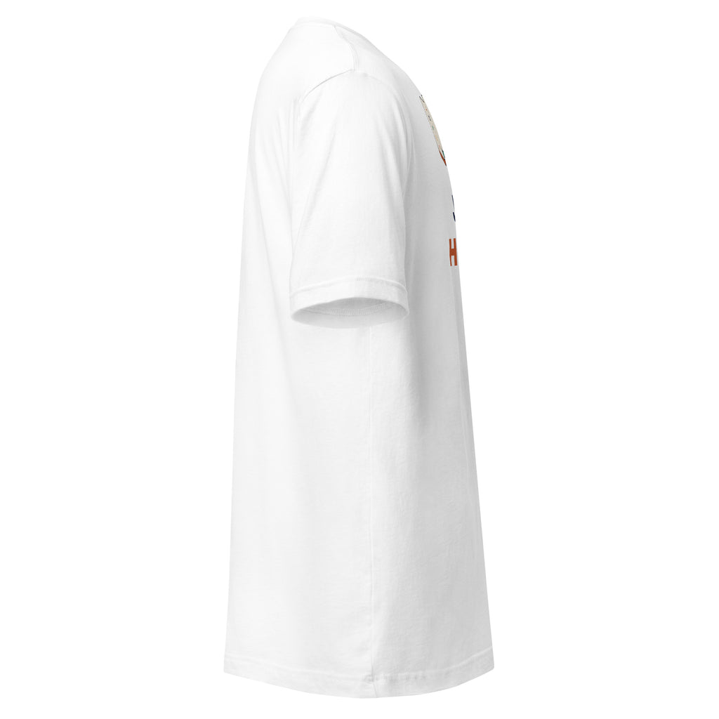 Joker Hoarder funny mahjong t-shirt in white, right side view